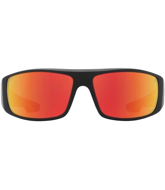 SPY LOGAN BOO J MATTE BLACK ORANGE FLAME SUNGLASSES w/ HAPPY GREY GREEN RED MIRROR