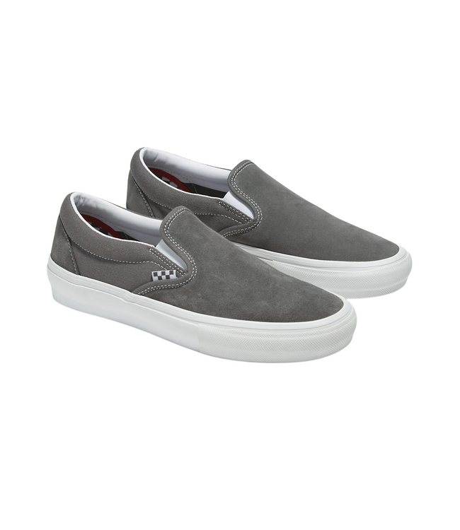 VANS MENS SKATE SLIP-ON SHOE PEWTER/TRUE WHITE
