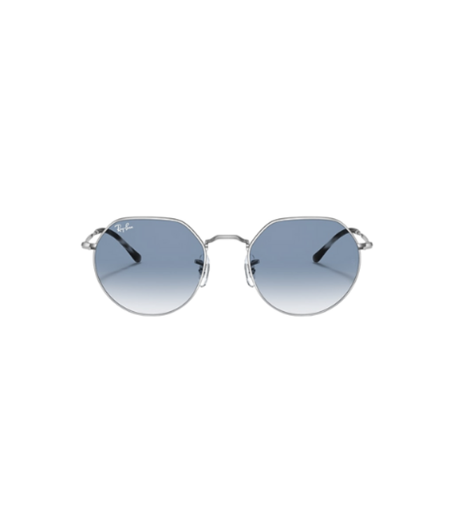 RAY-BAN JACK SUNGLASSES SILVER w/ CLEAR GRAD BLUE