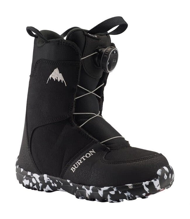 BURTON KIDS GROM BOA SNOWBOARD BOOTS BLACK 2024
