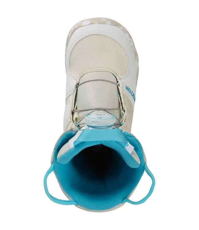 BURTON KIDS GROM BOA SNOWBOARD BOOTS WHITE 2024