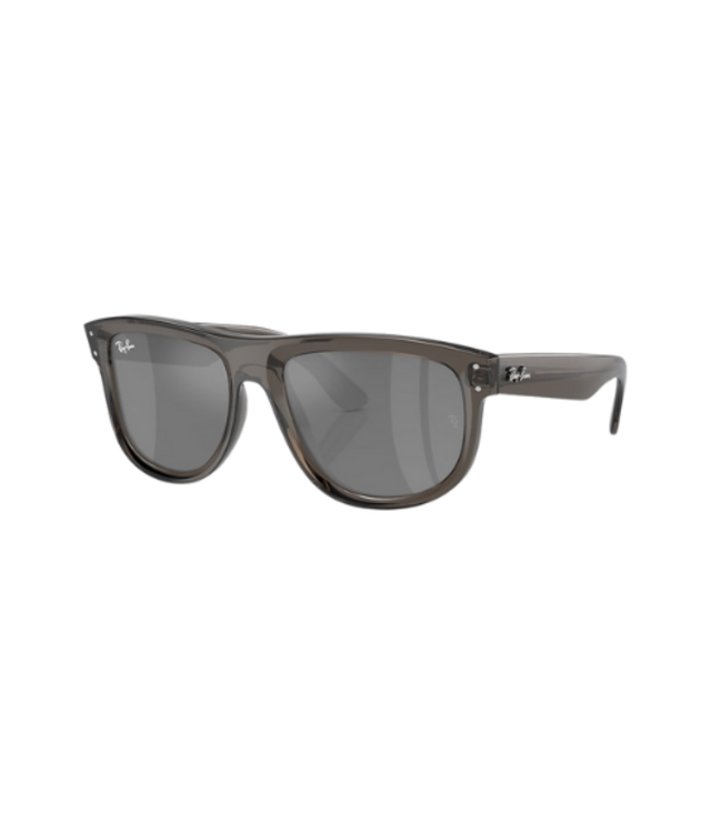 RAY-BAN BOYFRIEND SUNGLASSES REVERSE TRANSPARENT DARK GREY w/ GREY MIRROR