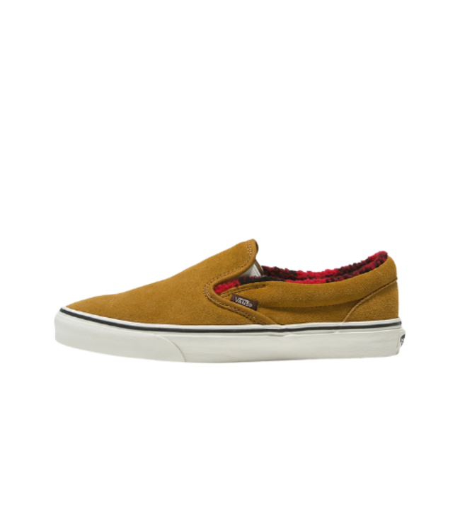 VANS MENS CLASSIC SLIP-ON SHOES COZY HUG GOLDEN BROWN
