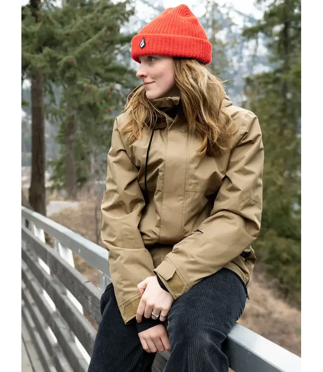VOLCOM WOMENS PAXSON 2L TDS INFRARED PARKA DARK KHAKI 2024