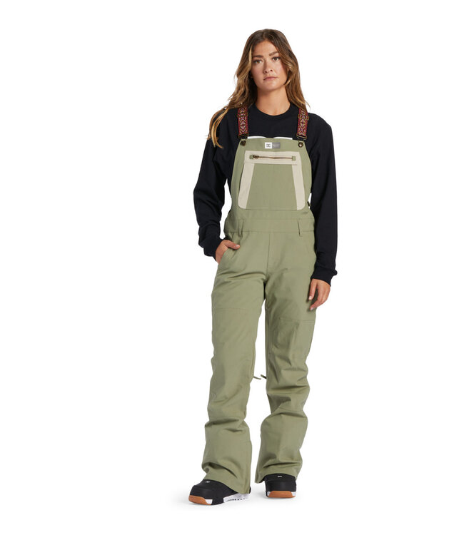 DC WOMENS CRUSADE BIB PANT OIL GREEN 2024