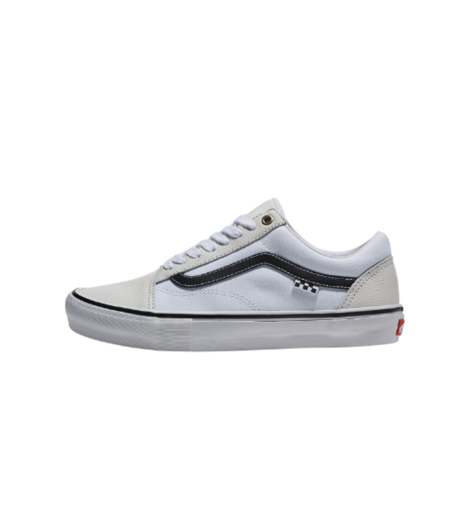 VANS MENS SKATE OLD SKOOL LEATHER SHOE WHITE/WHITE