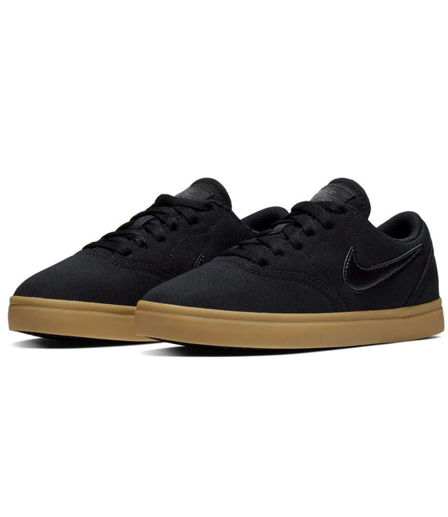 NIKE SB KIDS CHECK CANVAS SHOE BLACK/BLACK-GUM LIGHT BROWN