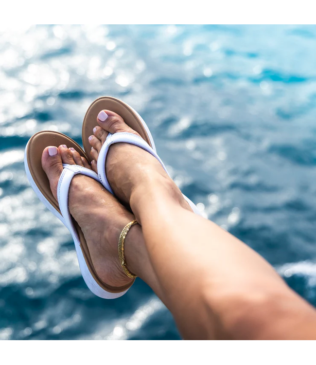 REEF WOMENS CUSHION CLOUD SANDALS WHITE/TAN