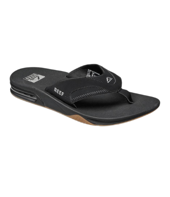 REEF MENS FANNING SANDALS BLACK/SILVER
