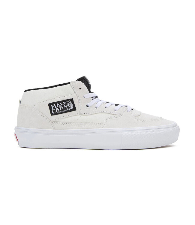 VANS MENS SKATE HALF CAB SHOES WHITE/BLACK