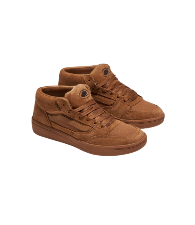 VANS MENS SKATE ZAHBA MID SHOE BROWN/GUM
