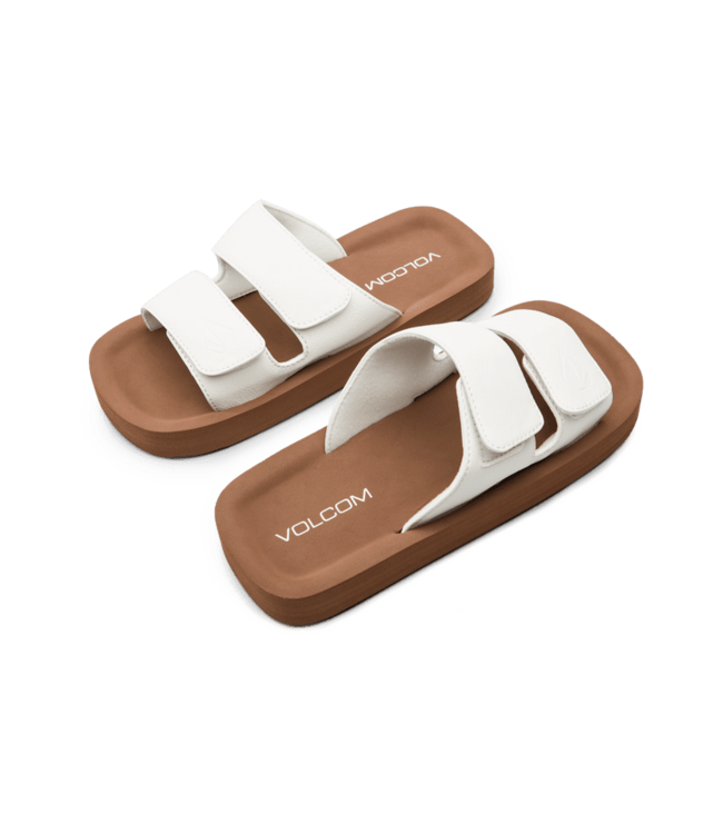 VOLCOM WOMENS SQUARED SANDALS WHITE