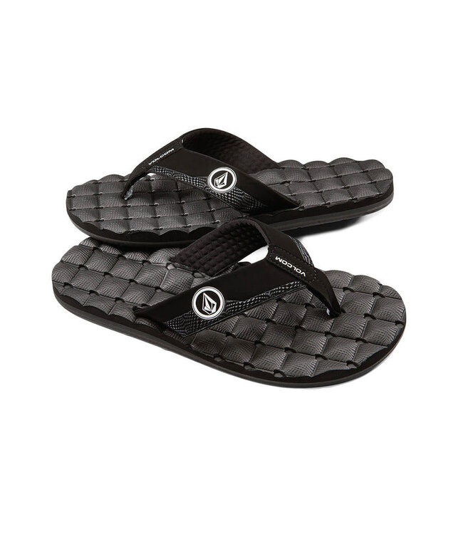 VOLCOM BIG YOUTH RECLINER SANDAL BLACK WHITE