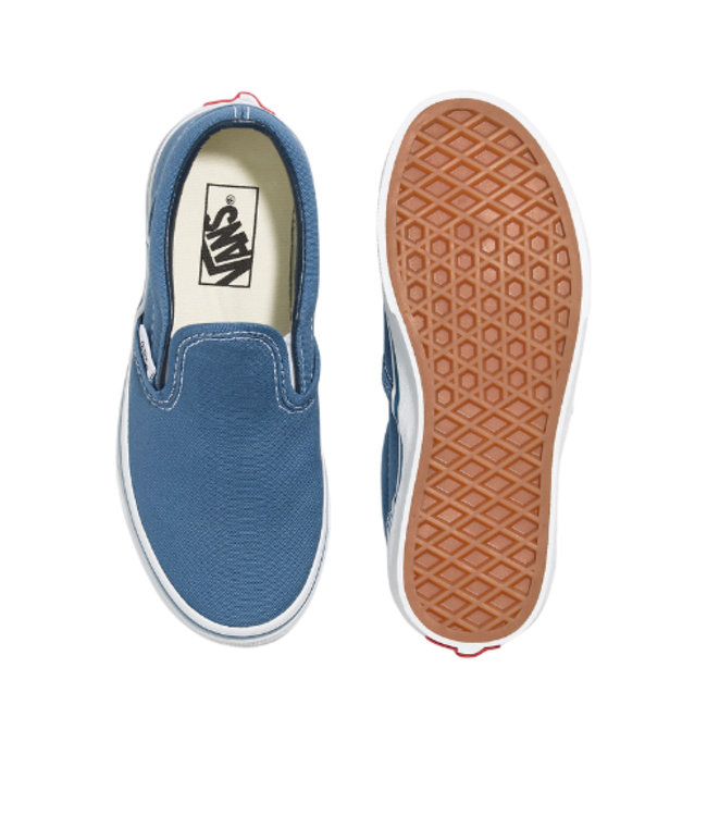 VANS BOYS CLASSIC SLIP-ON SHOES NAVY/TRUE WHITE