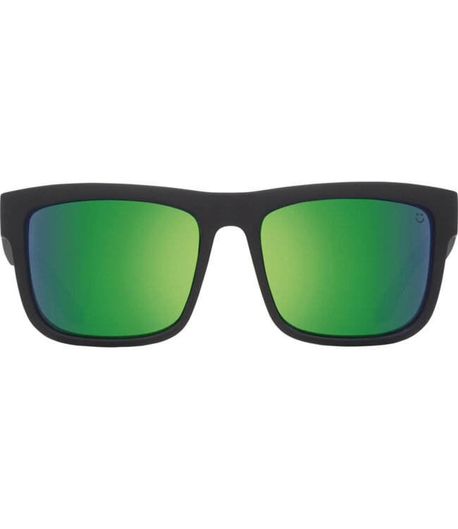 SPY DISCORD MATTE BLACK SUNGLASSES w/ HAPPY BRONZE POLAR GREEN SPECTRA MIRR0R
