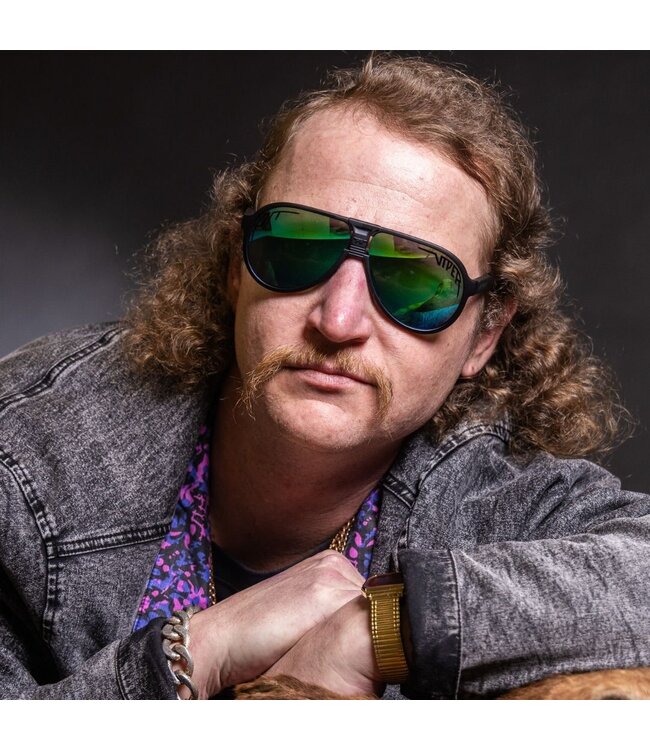 PIT VIPER THE JETHAWK SUNGLASSES THE EXEC w/ POLARIZED BLUE/GREEN