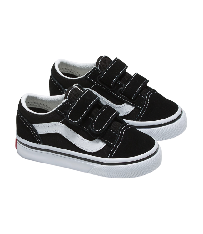 VANS TODDLER OLD SKOOL SHOES BLACK/TRUE WHITE