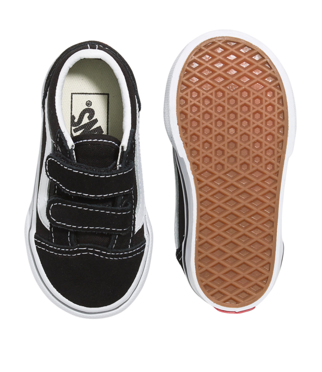 VANS TODDLER OLD SKOOL SHOES BLACK/TRUE WHITE