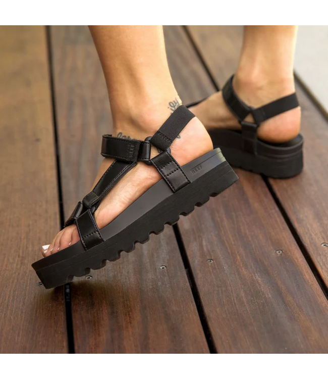 REEF WOMENS CUSHION REM HI SANDALS COCO BLACK