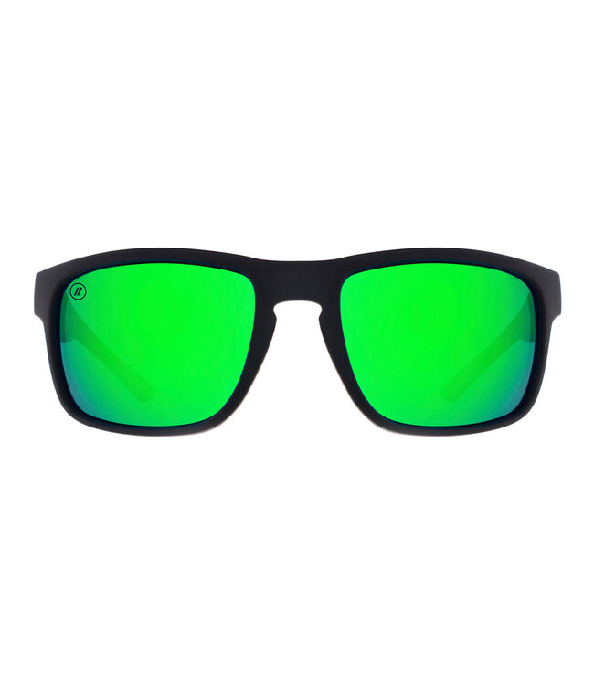 BLENDERS CANYON CELTIC LIGHT MATTE BLACK SUNGLASSES w/ GREEN POLAR