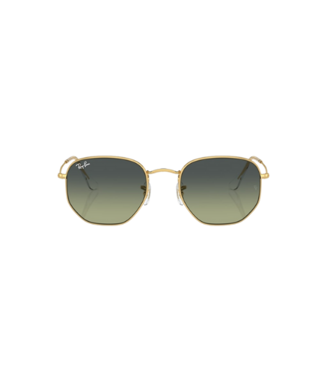 RAY-BAN HEXAGONAL SUNGLASSES GOLD w/ GREEN VINTAGE