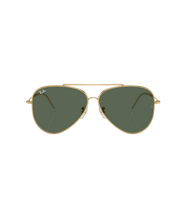 RAY-BAN RBR0101 AVIATOR REVERSE GOLD SUNGLASSES w/ DARK GREEN