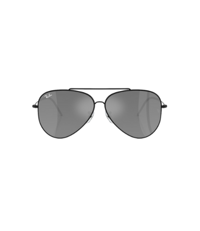 RAY-BAN RBR0101 AVIATOR REVERSE BLACK SUNGLASSES w/ GREY MIRROR SILVER