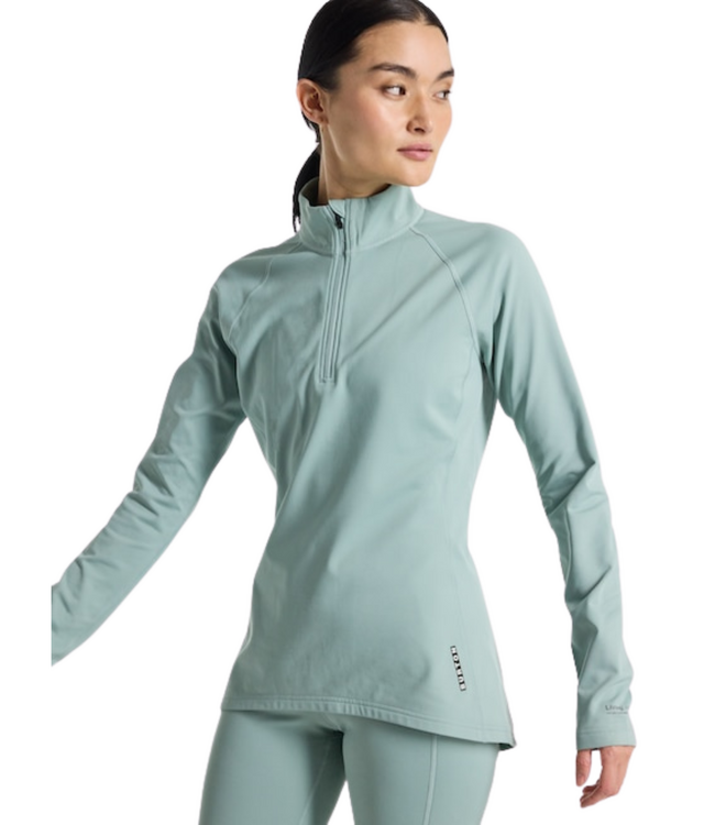 BURTON WOMENS HEAVYWEIGHT X QUARTER ZIP PETROL GREEN 2025