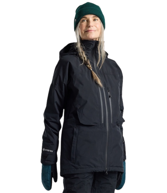 BURTON WOMENS PILLOWLINE GORE-TEX JACKET TRUE BLACK 2025