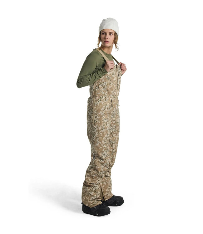 BURTON WOMENS RESERVE STRETCH BIB PANTS SNOWFALL CAMO 2025
