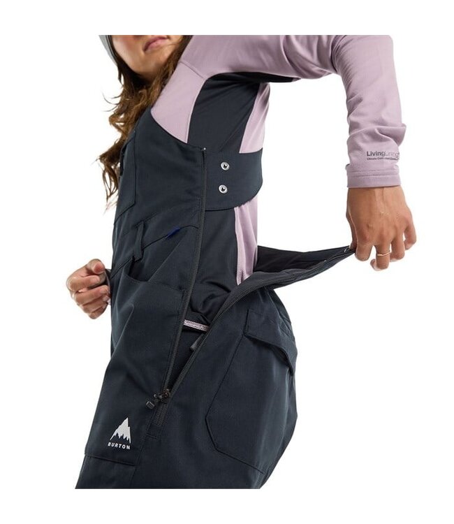 BURTON WOMENS AVALON 2L STRETCH BIB PANTS SHORT TRUE BLACK 2025