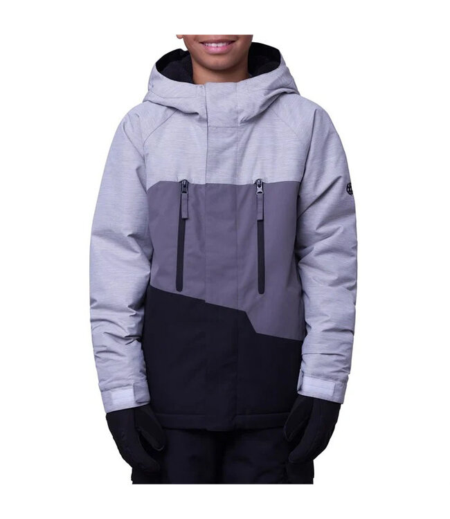 686 BOYS GEO INSULATED JACKET WHITE HEATHER COLORBLOCK 2025