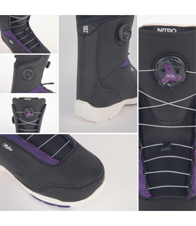 NITRO WOMENS SCALA BOA SNOWBOARD BOOTS BLACK/PURPLE 2025
