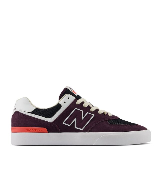 NEW BALANCE MENS NUMERIC 574 CORE SHOE PLUM BROWN/WHITE