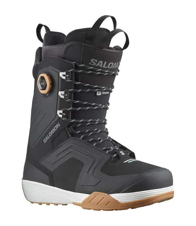 SALOMON DIALOGUE LACE SJ BOA SNOWBOARD BOOTS BLACK/BLACK/WHITE 2025