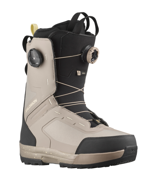 SALOMON WOMENS VISTA DUAL BOA SNOWBOARD BOOTS VINTAGE KHAKI/BLACK/YELLOW 2025