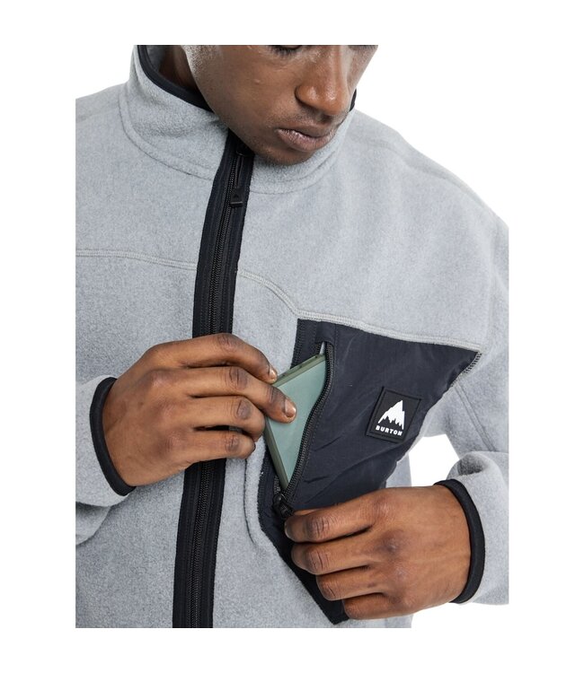 BURTON CINDER FULL-ZIP FLEECE GRAY HEATHER 2026