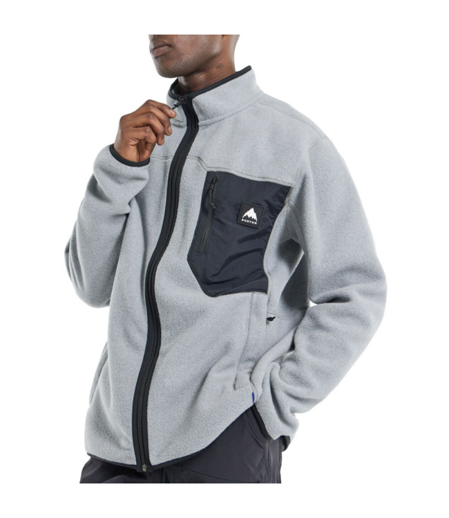 BURTON CINDER FULL-ZIP FLEECE GRAY HEATHER 2026
