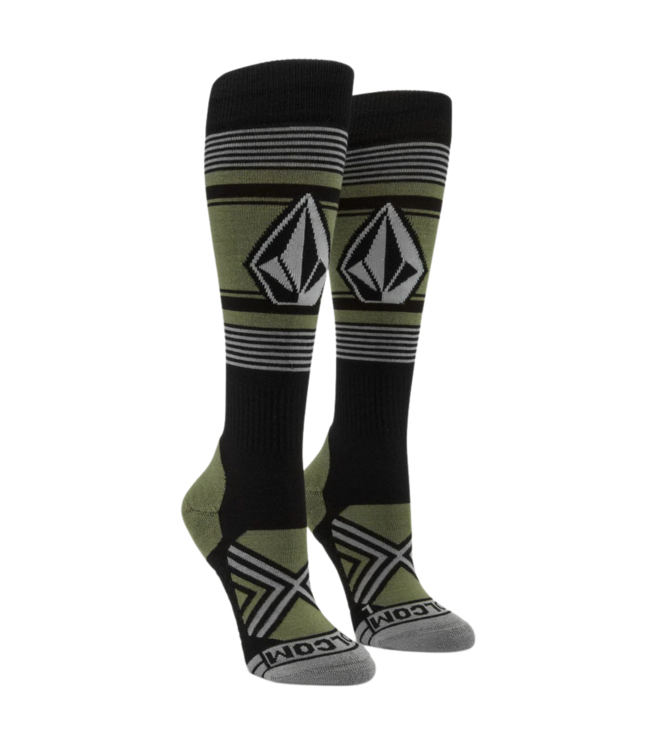 VOLCOM WOMENS STONE LINES OTC SOCK LICHEN GREEN 2025