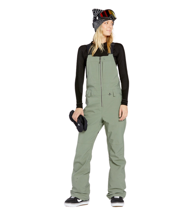 VOLCOM WOMENS SWIFT BIB PANT LICHEN GREEN 2025