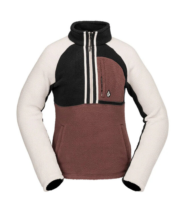 VOLCOM WOMENS DEMI HALF ZIP MAHOGANY 2025