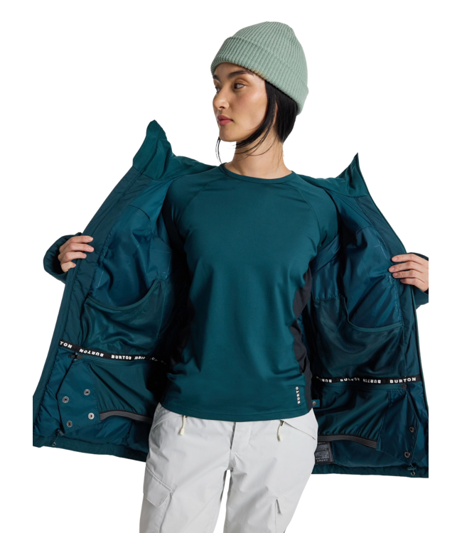 BURTON WOMENS PILLOWLINE GORE-TEX JACKET DEEP EMERALD 2025