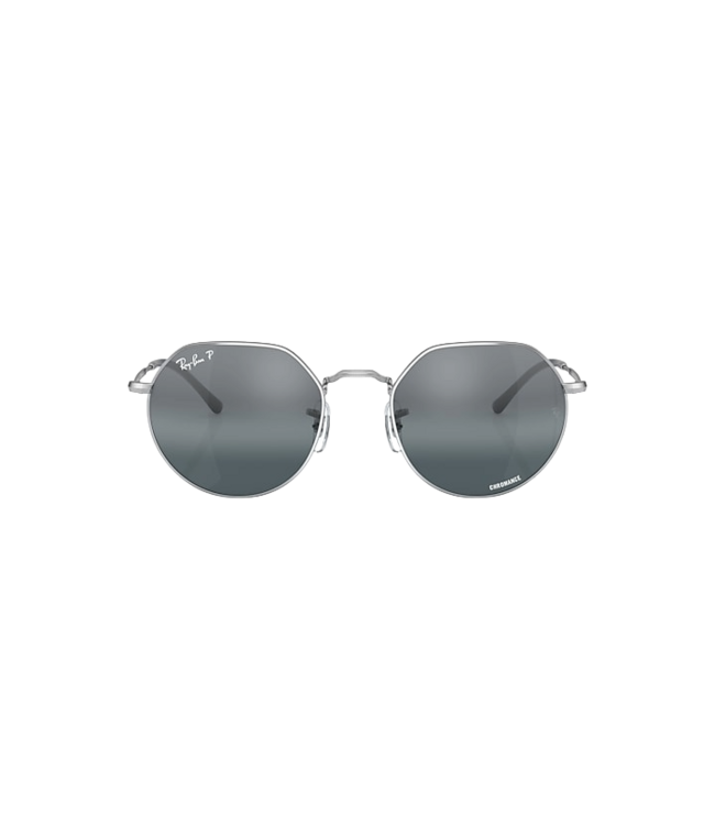 RAY-BAN JACK SUNGLASSES SILVER w/ DARK BLUE MIRROR POLAR