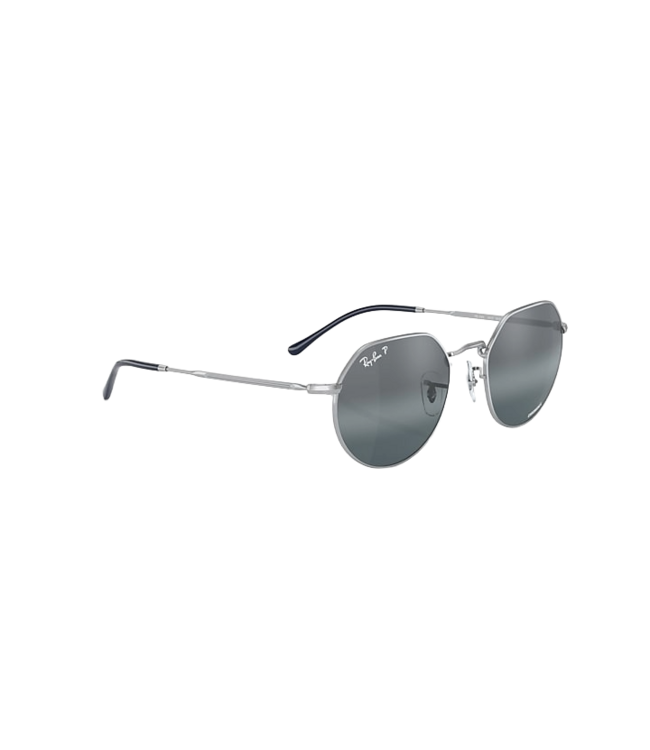 RAY-BAN JACK SUNGLASSES SILVER w/ DARK BLUE MIRROR POLAR