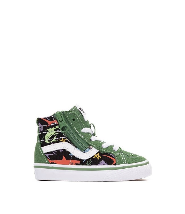 VANS TODDLER SK8-HI REISSUE SIDEZIP SHOES GLOW SHARKS