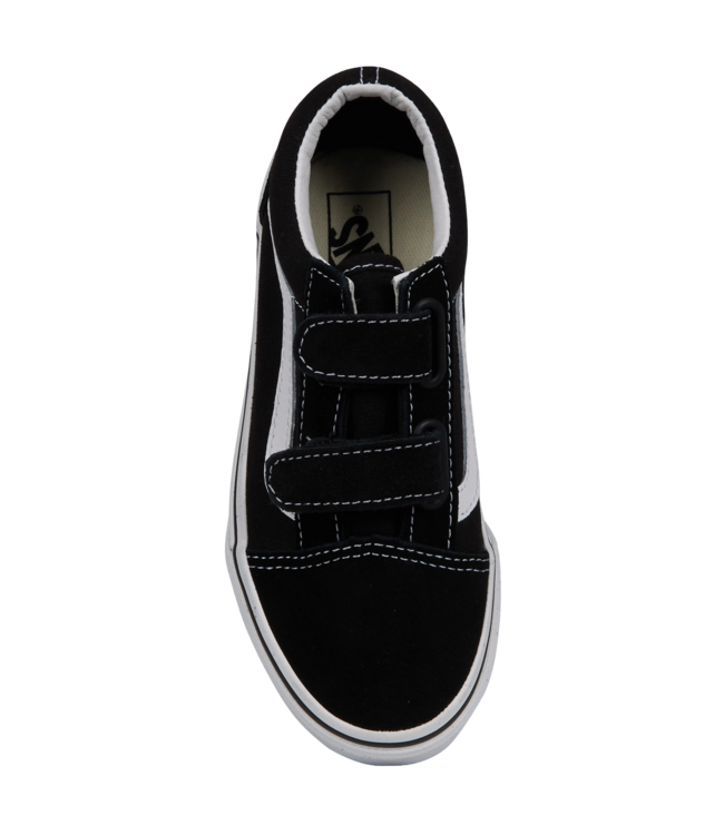 VANS YOUTH OLD SKOOL VELCRO SHOES BLACK/TRUE WHITE