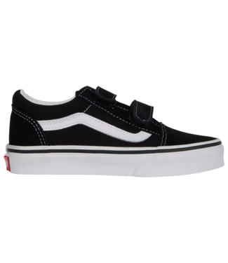 VANS VANS YOUTH OLD SKOOL VELCRO SHOES BLACK/TRUE WHITE