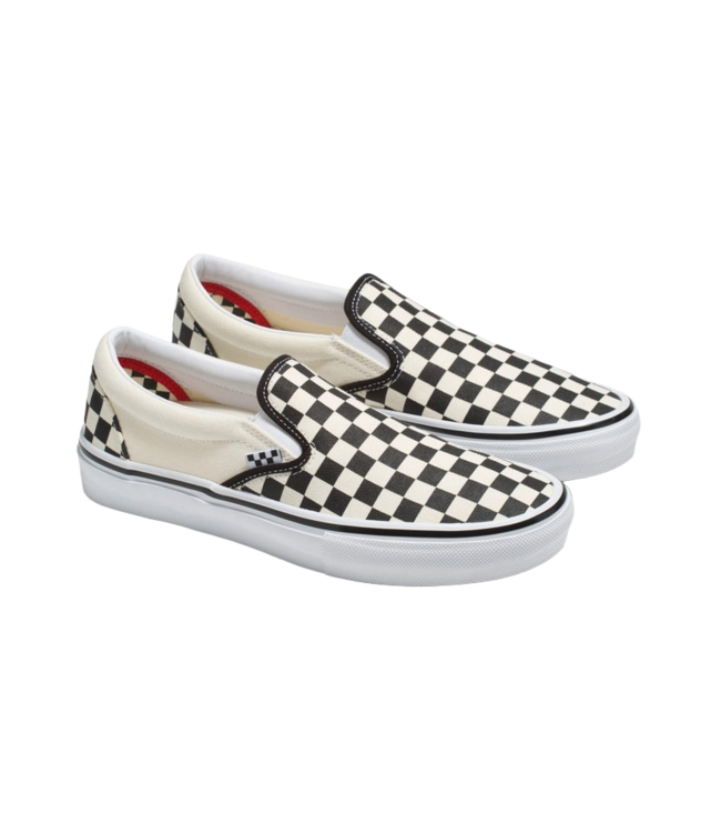 VANS MENS SKATE SLIP-ON SHOES CHECKERBOARD BLACK/OFF WHITE