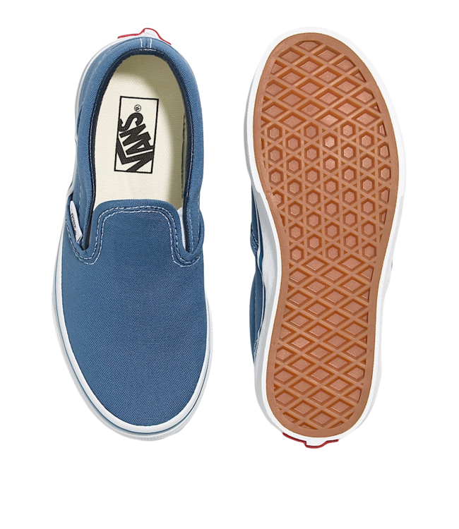VANS BOYS CLASSIC SLIP-ON SHOES NAVY/TRUE WHITE