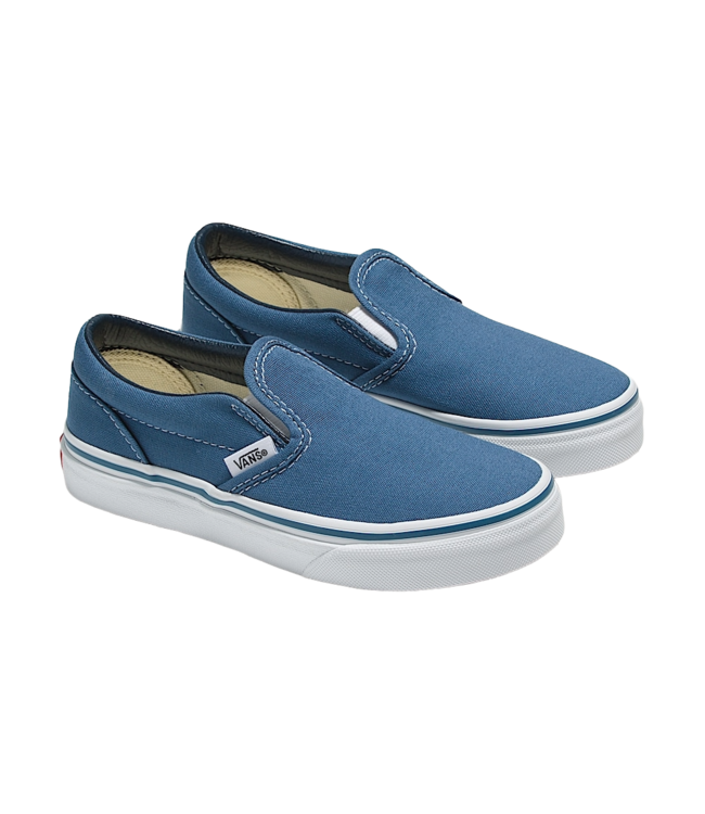 VANS BOYS CLASSIC SLIP-ON SHOES NAVY/TRUE WHITE